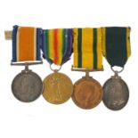 British military World War I four medal group comprising a pair and Territorial War medal awarded to