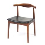 Danish design rosewood cow horn design chair in the style of Hans Wegner, 75cm high :For Further