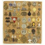 British military World War I and later cap badges and Royal Engineers patch including 18th London