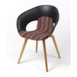 Swedish Deli KS-161 chair by Skandiform with striped upholstery, 82cm high :For Further Condition