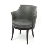 Contemporary Morgan slate leather chair with swept tapering legs, 81cm high :For Further Condition