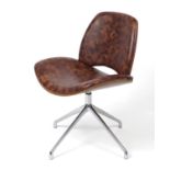 Contemporary Frovi Era swivel chair with leather upholstery, 81cm high :For Further Condition