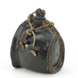 17th century English leather costrel, 17cm high :For Further Condition Reports Please Visit Our
