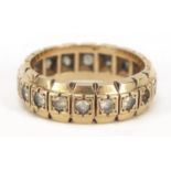 9ct gold clear stone eternity ring, size L, 4.3g :For Further Condition Reports Please Visit Our