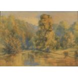 Claude Hulke - Totnes Devon, watercolour, paper label for four pounds four shillings verso,