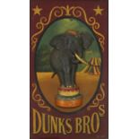 Dunks Bro hand painted advertising wall plaque, 54cm x 31cm :For Further Condition Reports Please