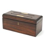 Victorian rosewood letter box, 10.5cm H x 23cm W x 10cm D :For Further Condition Reports Please