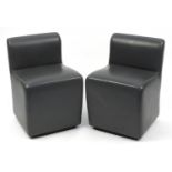 Pair of contemporary chairs with grey upholstery, each 64cm high :For Further Condition Reports