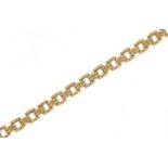 9ct gold gatelink bracelet, 9cm in length, 7.5g :For Further Condition Reports Please Visit Our