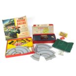 Vintage games with boxes comprising Airfix electric car Mini Cooper, Airfix motor racing model M.R.