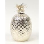 Large silver plated pineapple ice cooler, 33cm high :For Further Condition Reports Please Visit