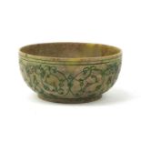 Islamic hardstone bowl carved with flowers, 11.5cm in diameter :For Further Condition Reports Please