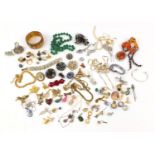 Vintage and later jewellery including brooches, necklaces, bracelets and cuff links :For Further