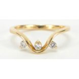 18ct gold diamond three stone ring, size K, 2.2g :For Further Condition Reports Please Visit Our