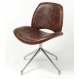 Contemporary Frovi Era swivel chair with leather upholstery, 81cm high :For Further Condition