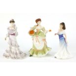 Three collectable figurines including Royal Doulton, For You HN3754, the largest 22.5cm high :For