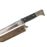 German military interest dress bayonet with scabbard by Aesculap Werke, indistinct marks to the