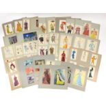 Margot Hamilton Hill - Collection of watercolour costume designs on mounted boards, the largest 63cm