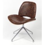 Contemporary Frovi Era swivel chair with leather upholstery, 81cm high :For Further Condition