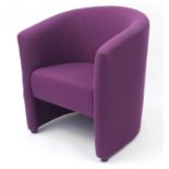 Orangebox Brook 01 tub chair with purple upholstery, 76cm high :For Further Condition Reports Please