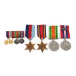 British military World War II medal group with dress medals and mentioned in dispatches oak leaf :