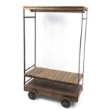 Railway style luggage trolley design coat rack, 190cm H x 118cm W x 55cm D :For Further Condition