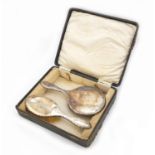 George V silver hand mirror and brush, by Joseph & Richard Griffin Ltd, Chester 1919 and 1922,