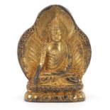Tibetan gilt bronze figure of Buddha, 7cm high :For Further Condition Reports Please Visit Our