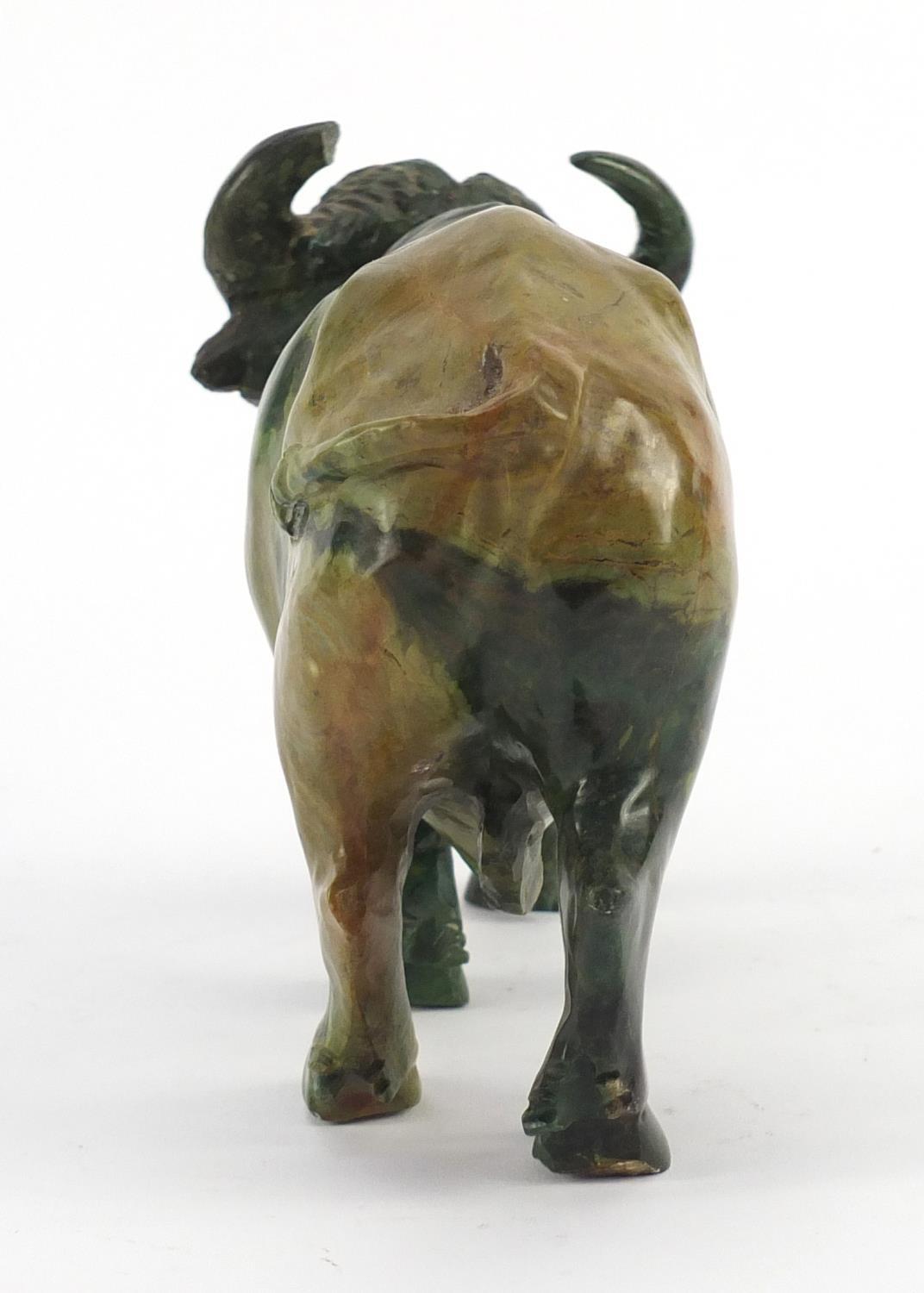 Chinese malachite carving of a water buffalo, 25cm in length :For Further Condition Reports Please - Image 4 of 9