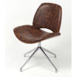 Contemporary Frovi Era swivel chair with leather upholstery, 81cm high :For Further Condition