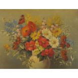 Still life flowers in a vase, oil on canvas, framed, 41.5cm x 32cm :For Further Condition Reports