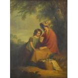 Attributed to Richard Westall RA - Mother and child in a landscape, 19th century oil on canvas,