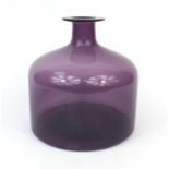 Danish purple art glass vase by Holmegaard, 24cm high :For Further Condition Reports Please Visit