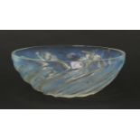 René Lalique poissons opalescent glass bowl, indistinctly moulded R Lalique to the inside, 24cm in