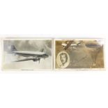 Two aviation postcards including Captain E W Stewart, titled The Jump and After :For Further