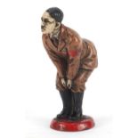 Adolf Hitler design painted bronze pin cushion, 12cm high :For Further Condition Reports Please