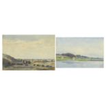 Landscapes, two early 20th century watercolours, each mounted, framed and glazed, the largest,