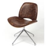 Contemporary Frovi Era swivel chair with leather upholstery, 81cm high :For Further Condition