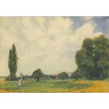 P A Hay 1925 - Hamilton Court London watercolour, mounted, framed and glazed, 34.5cm x 24.5cm :For