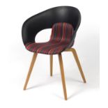 Swedish Deli KS-161 chair by Skandiform with striped upholstery, 82cm high :For Further Condition