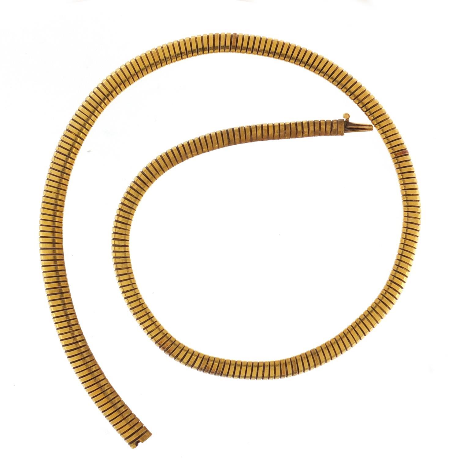 Unmarked gold snake link necklace, (tests as 14-18ct gold) 42cm in length, 22.3g :For Further - Image 3 of 3
