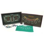 Blackjack poker set with chips, 78cm wide :For Further Condition Reports Please Visit Our Website-