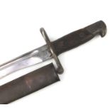 Spanish military interest 1941 Mauser bayonet with scabbard, impressed Toledo and numbered 6998 to