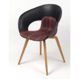 Swedish Deli KS-161 chair by Skandiform with striped upholstery, 82cm high :For Further Condition