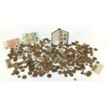 Antique and later British and world coinage and bank notes including crowns :For Further Condition