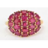 9ct gold ruby cluster ring, size P, 3.9g :For Further Condition Reports Please Visit Our Website-
