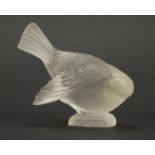 Lalique frosted glass dove paperweight, signed Lalique France, 10cm high :For Further Condition