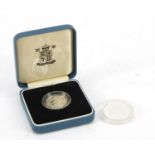 Two silver proof coins including 1994 one pound with case :For Further Condition Reports Please