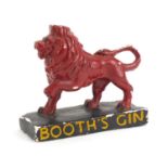 Vintage Booth's gin hand painted plaster lion, 17cm wide : For Condition Reports Please Visit Our