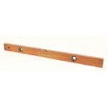 J Raybone & Sons antique mahogany brass level, Birmingham, made in England, 92cm in length : For